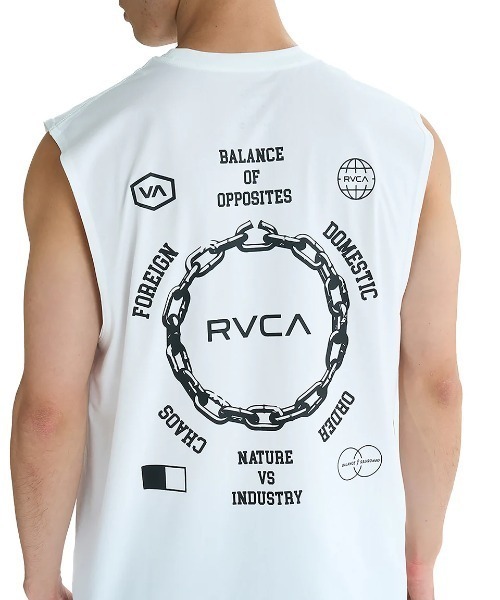 RVCA(ルーカ)の「【RVCA/ルーカ】25SS CHAIN RELEASE SFTT/水陸両用ノースリーブマッスルタンクラッシュガード(水着)(ラッシュガード・メンズ・ホワイト/ブラック・SMALL/MEDIUM)」の4枚目の写真