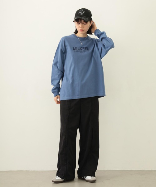 MILKFED.（ミルクフェド）の「STENCIL LOGO WIDE L/S TEE（Tシャツ/カットソー・レディース・ブルー/ブラック/ホワイト・M/L）」の7枚目の写真