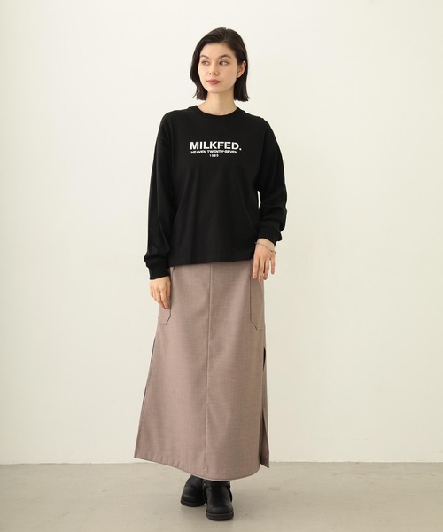 MILKFED.（ミルクフェド）の「STENCIL LOGO WIDE L/S TEE（Tシャツ/カットソー・レディース・ブルー/ブラック/ホワイト・M/L）」の12枚目の写真