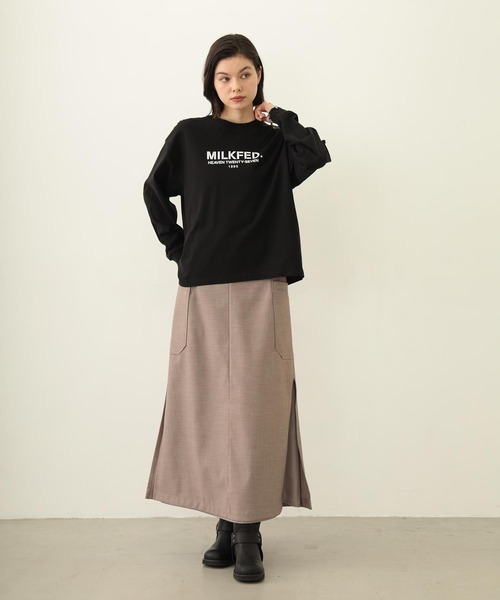 MILKFED.（ミルクフェド）の「STENCIL LOGO WIDE L/S TEE（Tシャツ/カットソー・レディース・ブルー/ブラック/ホワイト・M/L）」の14枚目の写真