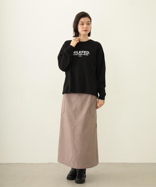 MILKFED.（ミルクフェド）の「STENCIL LOGO WIDE L/S TEE（Tシャツ/カットソー・レディース・ブルー/ブラック/ホワイト・M/L）」の17枚目の写真