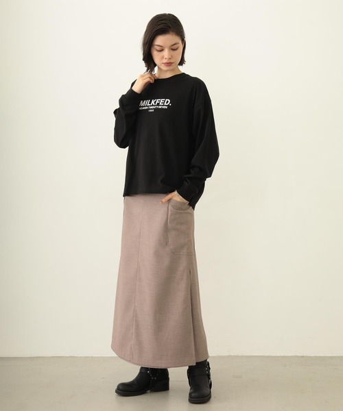 MILKFED.（ミルクフェド）の「STENCIL LOGO WIDE L/S TEE（Tシャツ/カットソー・レディース・ブルー/ブラック/ホワイト・M/L）」の18枚目の写真