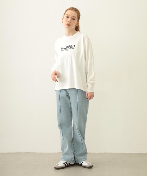 MILKFED.（ミルクフェド）の「STENCIL LOGO WIDE L/S TEE（Tシャツ/カットソー・レディース・ブルー/ブラック/ホワイト・M/L）」の22枚目の写真