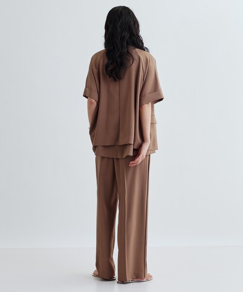 GALLEST(ギャレスト)の「【セットアップ対応】イージーダブルブレスト半袖ジャケット(テーラードジャケット・レディース・キャメル/ブラック/チャコールグレー/ブラウン系1/チャコール・36/38)」の21枚目の写真