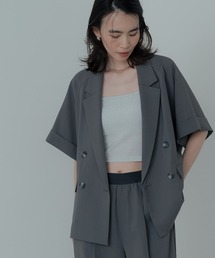 GALLEST | 【セットアップ対応】イージーダブルブレスト半袖ジャケット(テーラードジャケット)