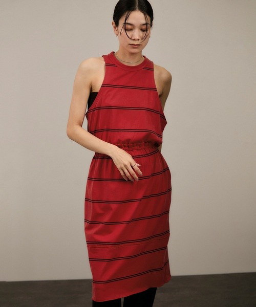 クリンクルクリンクルクリンクル border back slit dress crinkle crinkle crinkle（クリンクルクリンクルクリンクル）の