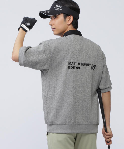 MASTER BUNNY EDITION ポロシャツ グレー セール】【MASTER BUNNY EDITION】100d 28Gエステルストライプ