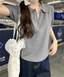 ハーフジップトップス