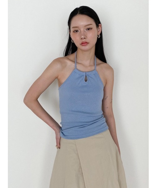 Didot.showroom（ディドット ショールーム）の「スクエアホルターカップキャミソール（キャミソール・レディース・アイボリー/ブラック/スカイブルー/イエロー・FREE）」の3枚目の写真