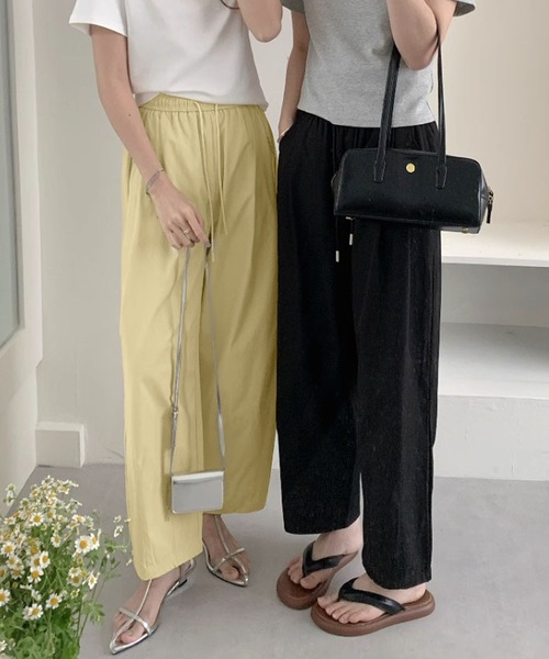 BANICO（バニコ）の「デイリーリラックスワイドパンツ（スラックス・レディース・ブラック/ライトベージュ/ピンク/イエロー・LARGE/MEDIUM/X-LARGE）」の6枚目の写真