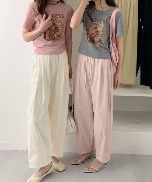 BANICO（バニコ）の「デイリーリラックスワイドパンツ（スラックス・レディース・ブラック/ライトベージュ/ピンク/イエロー・LARGE/MEDIUM/X-LARGE）」の9枚目の写真