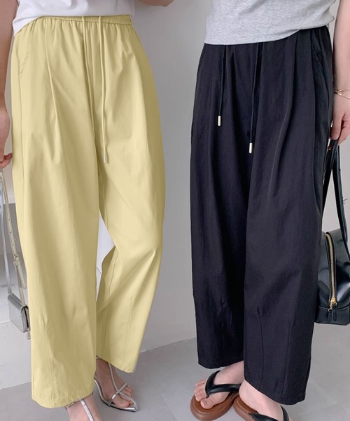 BANICO（バニコ）の「デイリーリラックスワイドパンツ（スラックス・レディース・ブラック/ライトベージュ/ピンク/イエロー・LARGE/MEDIUM/X-LARGE）」の8枚目の写真