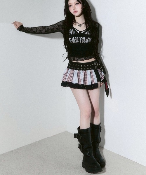 キャミソール 「CHERRYQUIRI」lettering crop sleevless / 「チェリーキュリー」レタリングクロップキャミソール CHERRYQUIRI】lettering crop sleevless / 【チェリーキュリー