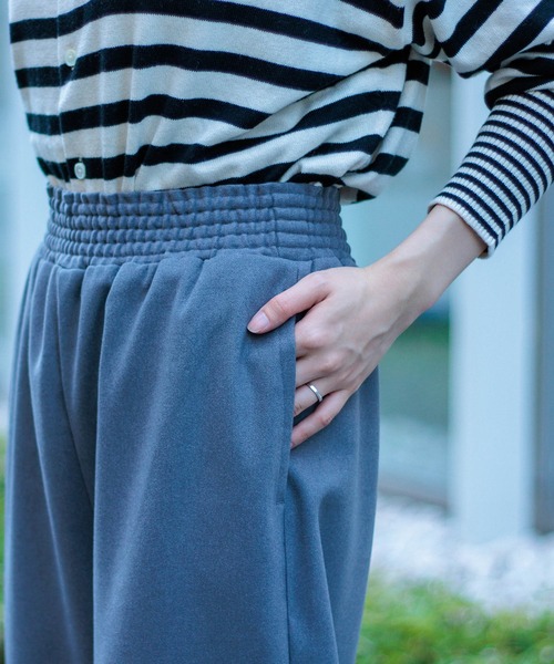 D.M.G.（ドミンゴ）の「[D.M.G / ディーエムジー] ウールライクツイル プルオントラウザー（その他パンツ・レディース・ライトグレー/アイボリー/ブラック・S/M）」の6枚目の写真