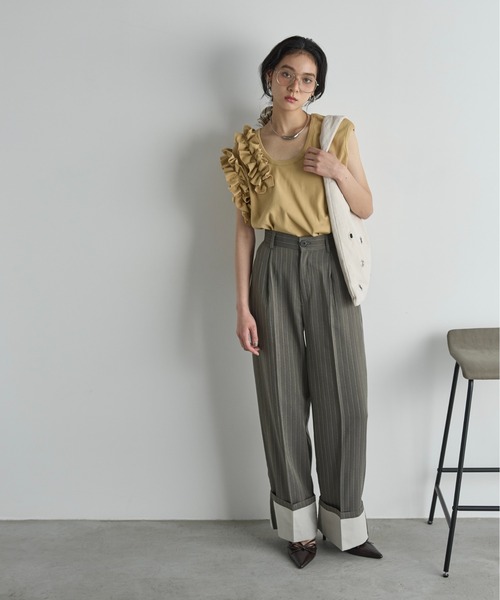 THE YOn（ザヨン）の「ヘリンボーンアイレットトライアングルトート（トートバッグ・レディース・アイボリー/ブラック・FREE）」の18枚目の写真