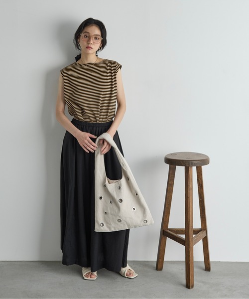 THE YOn（ザヨン）の「ヘリンボーンアイレットトライアングルトート（トートバッグ・レディース・アイボリー/ブラック・FREE）」の20枚目の写真