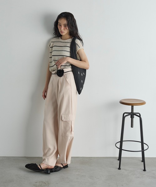 THE YOn（ザヨン）の「ヘリンボーンアイレットトライアングルトート（トートバッグ・レディース・アイボリー/ブラック・FREE）」の11枚目の写真