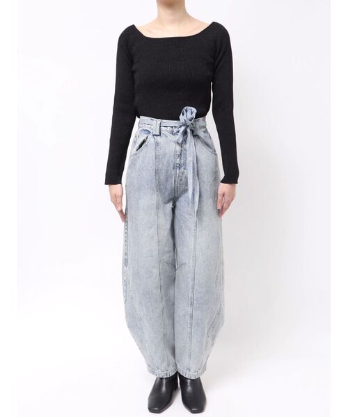 CALNAMUR（カルナムール）の「ローズモチーフルフパデニムパンツ（デニムパンツ・レディース・ブラック/ライトブルー・MEDIUM/SMALL）」の13枚目の写真