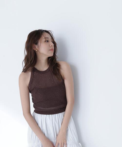 NATURAL BEAUTY BASIC(ナチュラルビューティーベーシック)の「◇【THINK BEAUTY】【麻亜里さんコラボ】スパンコールアメスリニット(ニット/セーター・レディース・ホワイト/ブラウン/ピンク・FREE)」の15枚目の写真