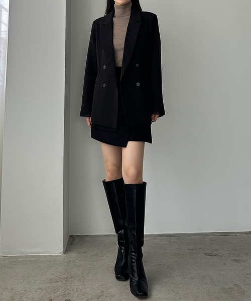Louere(ルエレ)の「【肩パット入り】ヘムシアーレイヤードテーラードジャケット(テーラードジャケット・レディース・アイボリー/ブラック/ダークグレー・X-LARGE/LARGE/MEDIUM/SMALL)」の12枚目の写真