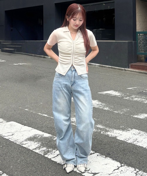 3.3 Field Trip／リブZIPカーディガン（Tシャツ/カットソー