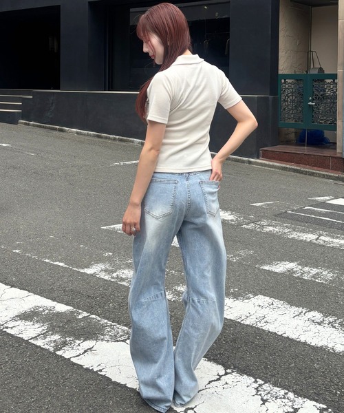 3.3 Field Trip （3.3フィールドトリップ）の「3.3 Field Trip／リブZIPカーディガン（Tシャツ/カットソー・レディース・ライトブルー/アイボリー/ブラック・FREE）」の12枚目の写真