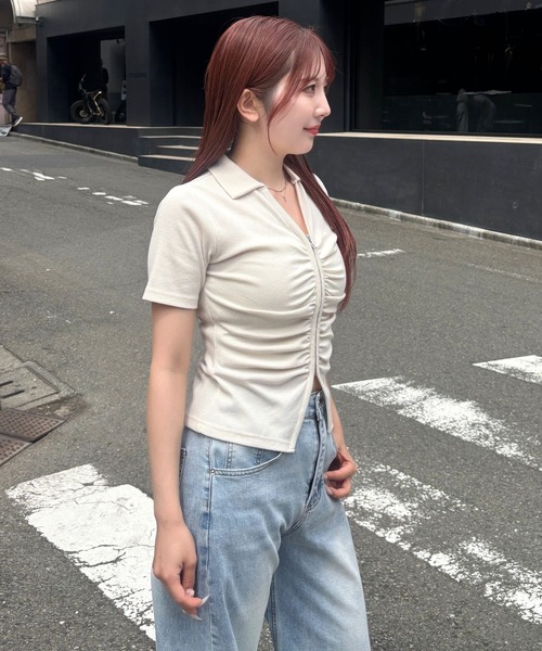tシャツ 3.3 Field Trip／リブZIPカーディガン レディース 3.3 Field Trip／リブZIPカーディガン（Tシャツ/カットソー