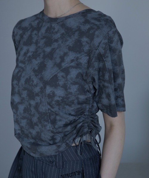 VACANCY(ヴァカンシー)の「ケミカルウォッシュドロスト半袖Tシャツ(Tシャツ/カットソー・レディース・チャコールグレー/ホワイト/グリーン・FREE)」の3枚目の写真