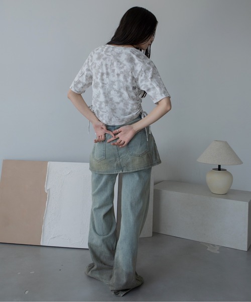 VACANCY(ヴァカンシー)の「ケミカルウォッシュドロスト半袖Tシャツ(Tシャツ/カットソー・レディース・チャコールグレー/ホワイト/グリーン・FREE)」の7枚目の写真