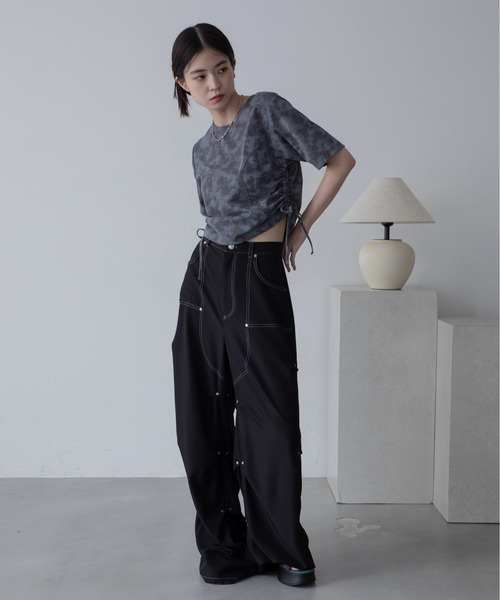 VACANCY(ヴァカンシー)の「ケミカルウォッシュドロスト半袖Tシャツ(Tシャツ/カットソー・レディース・チャコールグレー/ホワイト/グリーン・FREE)」の8枚目の写真