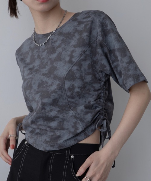 VACANCY(ヴァカンシー)の「ケミカルウォッシュドロスト半袖Tシャツ(Tシャツ/カットソー・レディース・チャコールグレー/ホワイト/グリーン・FREE)」の9枚目の写真