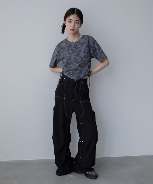 VACANCY(ヴァカンシー)の「ケミカルウォッシュドロスト半袖Tシャツ(Tシャツ/カットソー・レディース・チャコールグレー/ホワイト/グリーン・FREE)」の15枚目の写真
