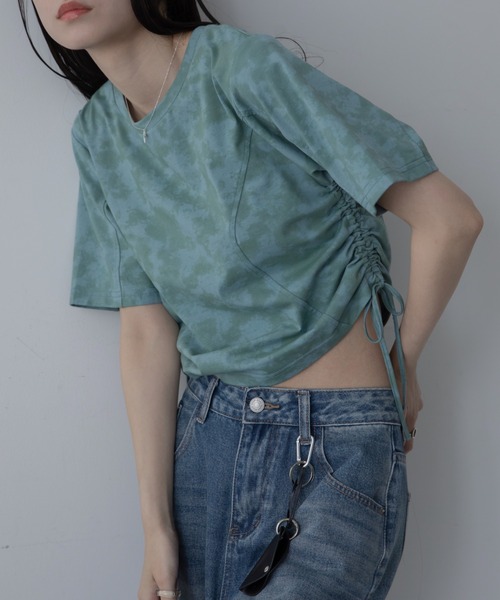 VACANCY(ヴァカンシー)の「ケミカルウォッシュドロスト半袖Tシャツ(Tシャツ/カットソー・レディース・チャコールグレー/ホワイト/グリーン・FREE)」の18枚目の写真