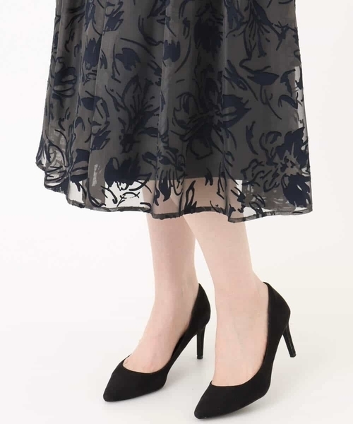 花柄シアーフレアースカート/洗える（スカート）｜OFUON（オフオン）の