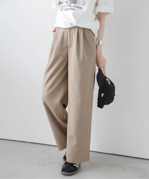 La-gemme(ラジェム)の「コットンリネン混ワイドパンツ(その他パンツ・レディース・モカ/カーキ/ブラック/ベージュ・L/M)」の12枚目の写真