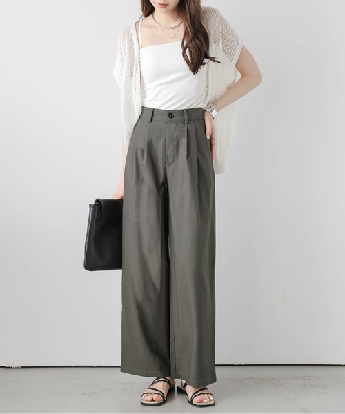 La-gemme(ラジェム)の「コットンリネン混ワイドパンツ(その他パンツ・レディース・モカ/カーキ/ブラック/ベージュ・L/M)」の13枚目の写真