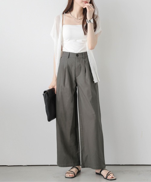 La-gemme(ラジェム)の「コットンリネン混ワイドパンツ(その他パンツ・レディース・モカ/カーキ/ブラック/ベージュ・L/M)」の14枚目の写真
