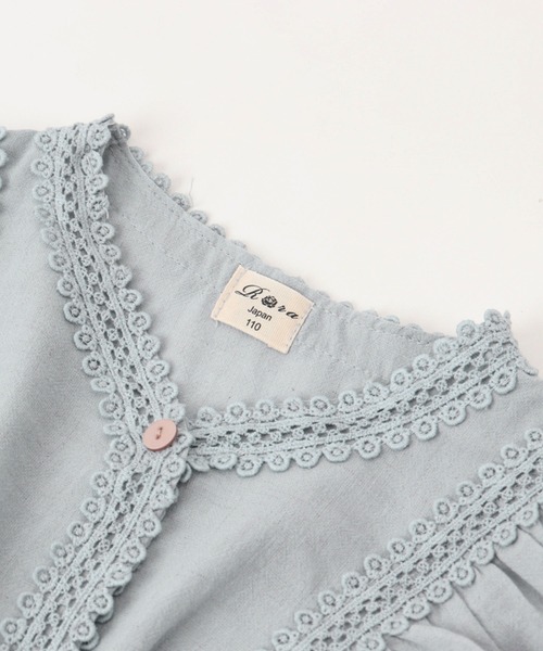 Rora（ローラ）の「レナ リネン ブラウス（シャツ/ブラウス・キッズ・グレー/アイボリー・120cm/130cm/140cm/150cm/110cm）」の3枚目の写真