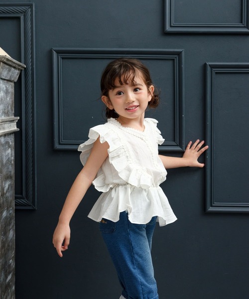 Rora（ローラ）の「レナ リネン ブラウス（シャツ/ブラウス・キッズ・グレー/アイボリー・120cm/130cm/140cm/150cm/110cm）」の14枚目の写真