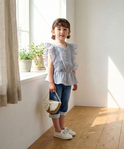 Rora（ローラ）の「レナ リネン ブラウス（シャツ/ブラウス・キッズ・グレー/アイボリー・120cm/130cm/140cm/150cm/110cm）」の9枚目の写真