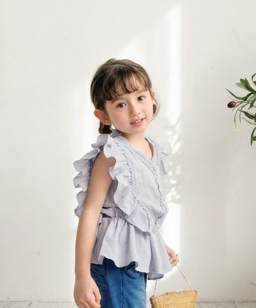 Rora（ローラ）の「レナ リネン ブラウス（シャツ/ブラウス・キッズ・グレー/アイボリー・120cm/130cm/140cm/150cm/110cm）」の10枚目の写真