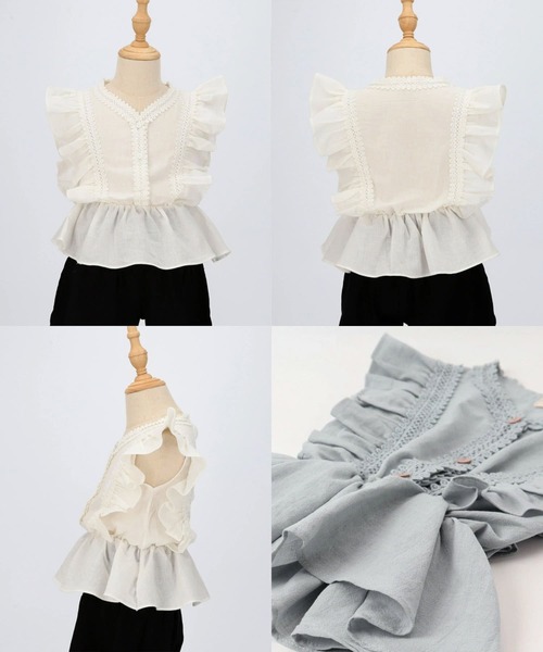 Rora（ローラ）の「レナ リネン ブラウス（シャツ/ブラウス・キッズ・グレー/アイボリー・120cm/130cm/140cm/150cm/110cm）」の13枚目の写真