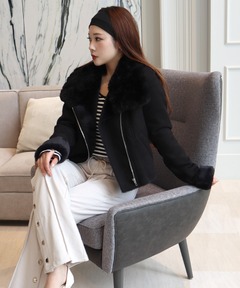 TAKEHARA CLOTHING ムートンポンチョ　トスカーナラム　ブラック TAKEHARA CLOTHING ムートンポンチョ トスカーナラム ブラック