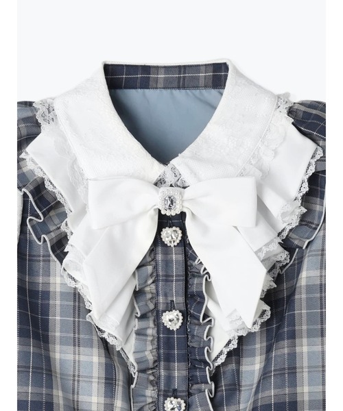 ハートビジューバックリボンラッフルセットアップ（ワンピース