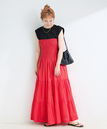 ワンピース/ドレス（レッド/赤色系・ティアード）ファッション