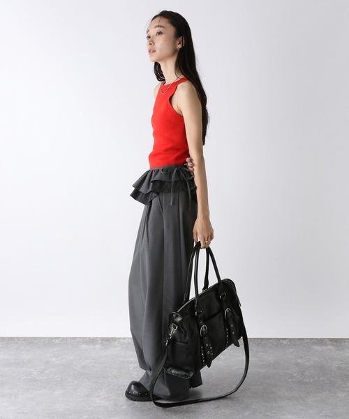 JEANASIS（ジーナシス）の「リバーシブルフリルベルトレイヤードパンツ/576422（その他パンツ・レディース・グレー系その他/ブラック系その他・SMALL/MEDIUM）」の8枚目の写真