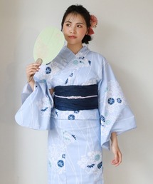 hinari 浴衣 ブルー レディースの浴衣（ブルー・ネイビー/青色系