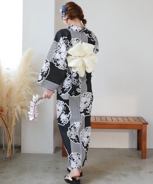 和なでしこ ときめき夏恋浴衣兵児帯2点セット 和なでしこ 浴衣 ときめき夏恋浴衣ヘコ帯2点セット レディース