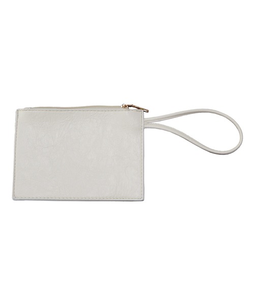 ISOOK（アイスー）の「ポーチ付きソフトレザートートバッグ(kiharu select) / 合皮 ショルダーバッグ A4サイズ収納可 大容量 通勤用 通学用 旅行用 マザーズバッグ ブラック ホワイト 黒 白（ショルダーバッグ・レディース・ブラック/ホワイト・FREE）」の8枚目の写真