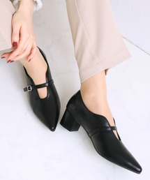 VIVIAN | 履きごこちやみつき感激 ポインテッドトゥスリットストラップ4cmヒールパンプス(パンプス)